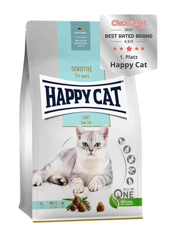 

Happy Cat Sensitive Light Low Fat Adult Cat Dry Food, 1.3 Kg