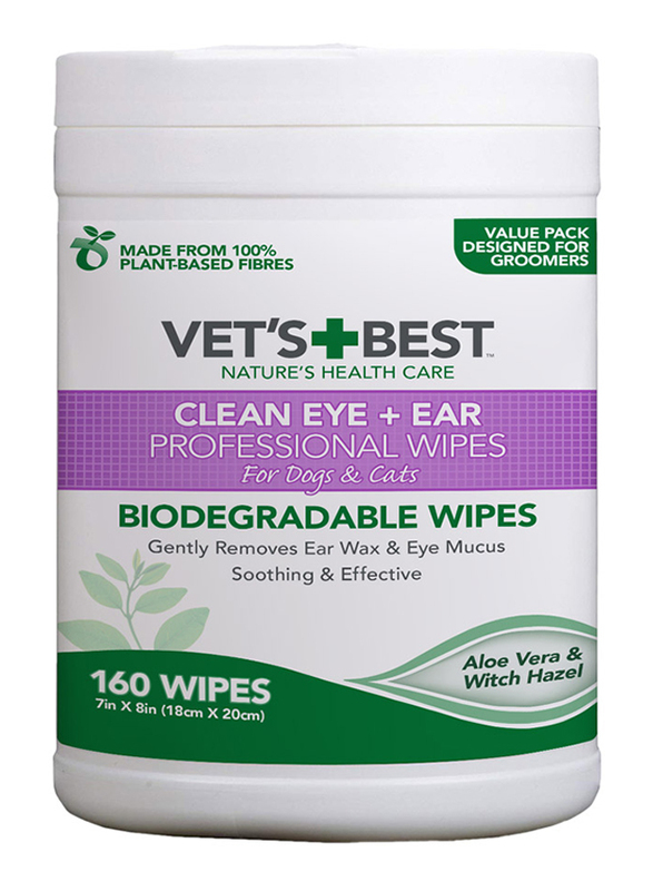 

Vet's Best Ear & Eye Wipes, 160 Wipes, White