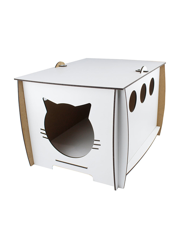 

Okutan Wooden Cat House, 5mm, White