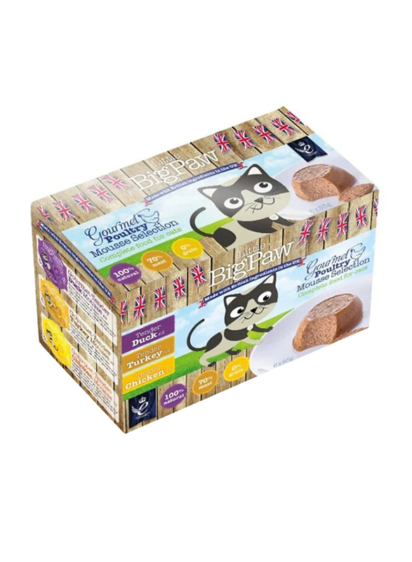 

Little Big Paw Gourmet Poultry Selection Flavour Cats Wet Food, 6 x 85g