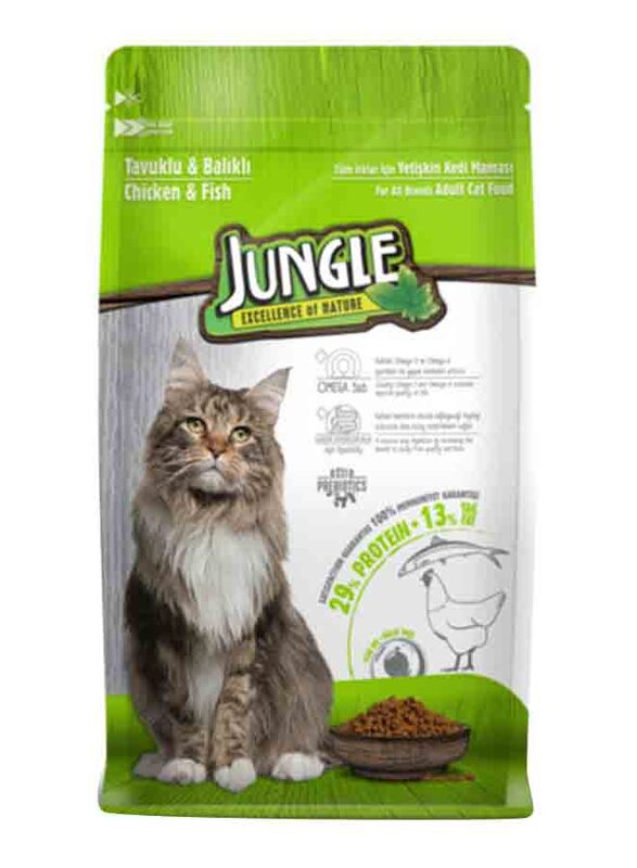 

Jungle Chicken Fish Adult Cat Dry Food, 1.5Kg
