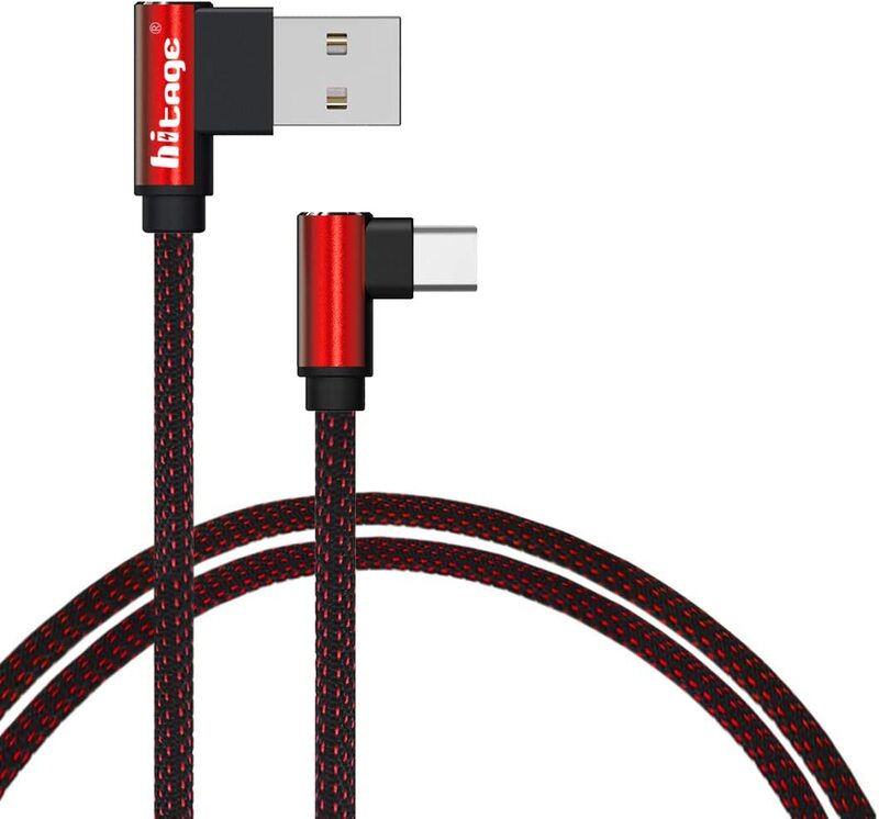 

Hitage 1.2-Meter Fast Charging & Data Sync Gaming Mini USB Cable USB A to Type-C Device, Red/Black
