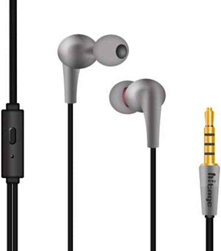 

Hitage Hb-19 Wired In-Ear Earphone With In-Line Mic, Wide Compatibility, Tangle Free Cable, Black