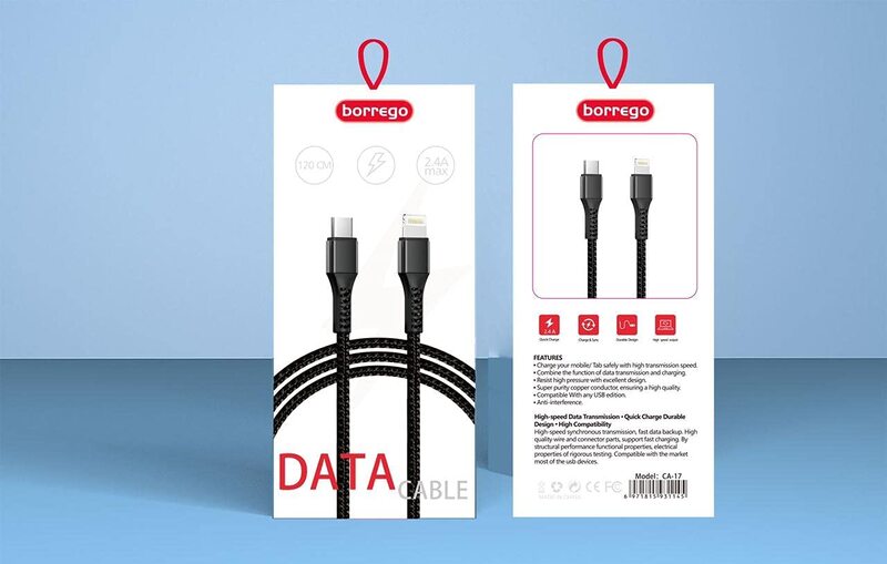 

Borrego 120cm 2.4 Amp Fast Data Cable USB Type C To USB Type A Cable, Black