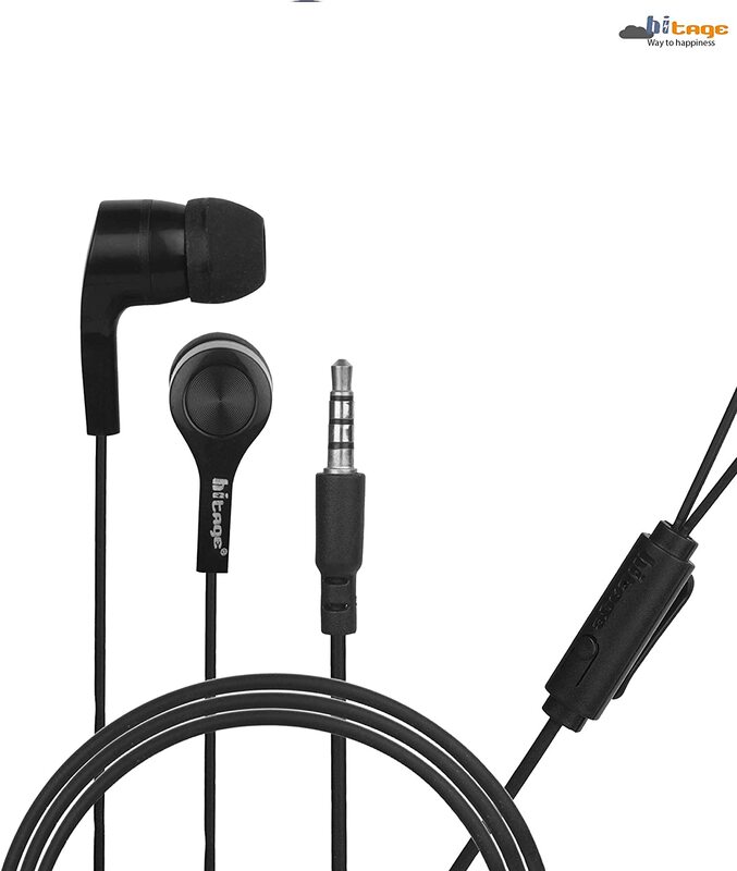 

Hitage Basic Plus Wired In-Ear Headset With Mic, Black