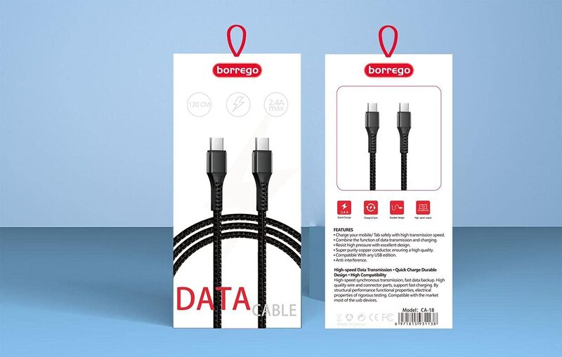 

Borrego 120cm USB C To USB C Cable, CA-18, Black