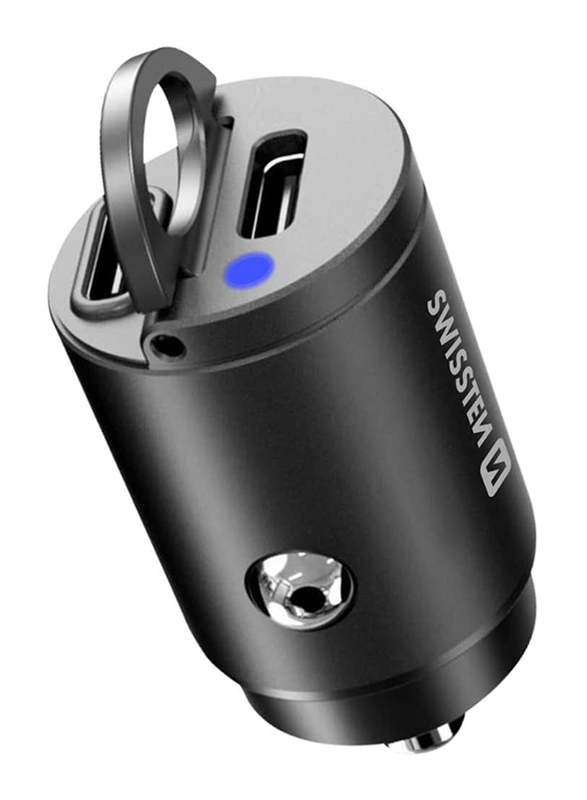 

Swissten Power Delivery Dual Type-C USB Ports Car Charger, 30W, Black