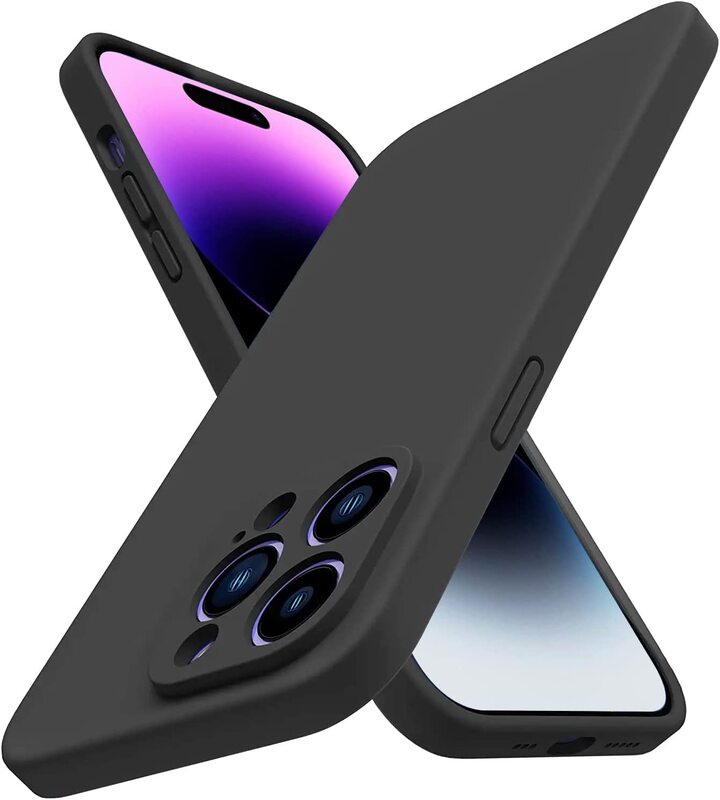 

Generic Apple iPhone 14 Pro Silicone Back Mobile Phone Case Cover, Black