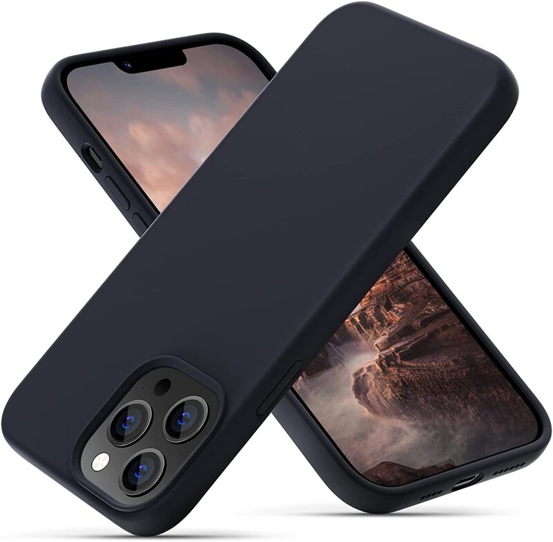

Caloop Apple iPhone 13 Pro Max Silicone Back Mobile Phone Case Cover, Black