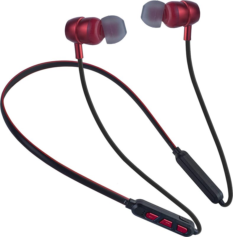 

Hitage NBT-6858 Wireless Neckband Headset With Hi-Fi Stereo Sound, Red