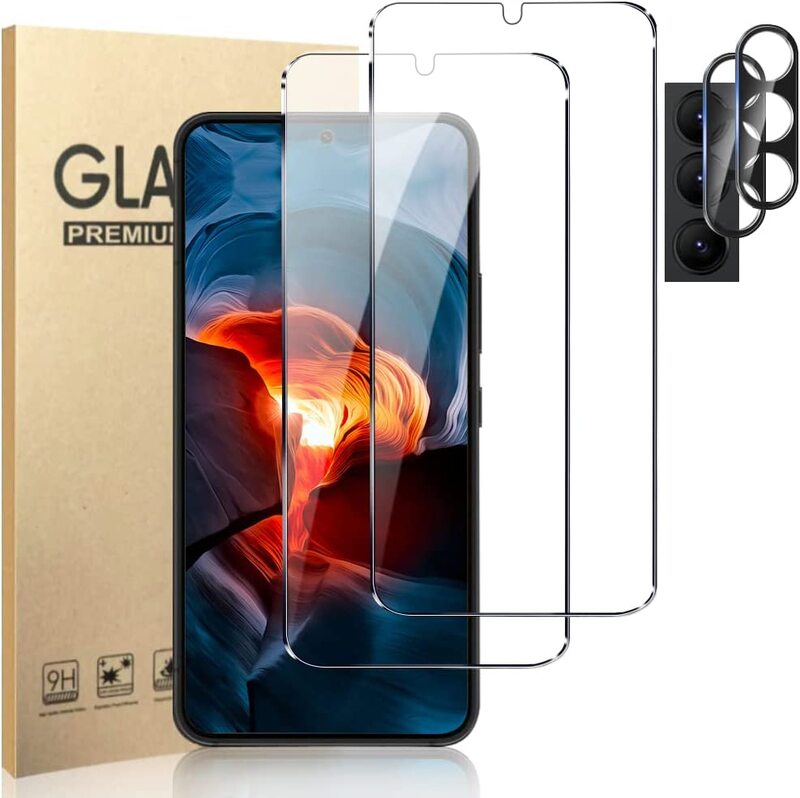 

Ouyteu Samsung Galaxy S23 3D Screen Protector with Glass Camera Lens Protector, 4 Pieces, Clear