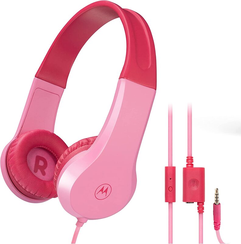 

Motorola Moto JR200 Wired Kids Gaming Headphones with Microphone, Pink