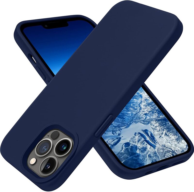 

Otofly Apple iPhone 13 Pro Silicone Back Mobile Phone Case Cover, Navy Blue