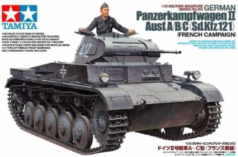 

Tamiya 1/35 MM #292 German Light Tank Panzer II Ausf.A/B/C French Campaign