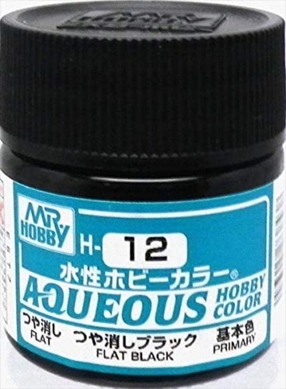 

GSI Creos H012 Aqueous Hobby Colors (10ml) Flat Black (Flat)
