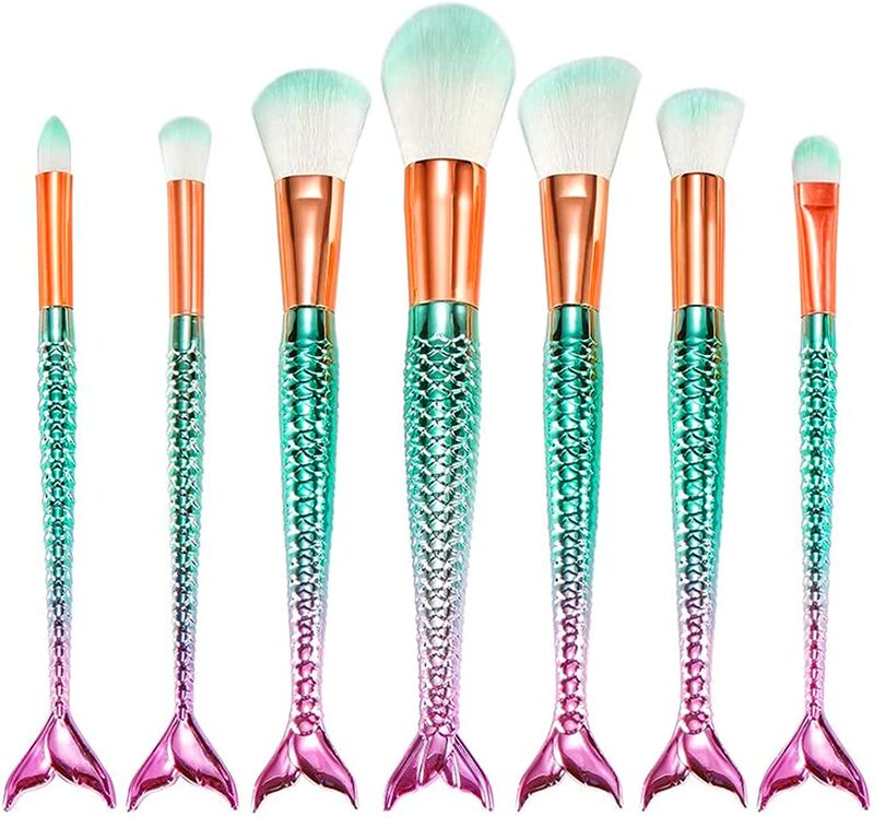 

Generic Professional Quality Cosmetic Mermaid Makeup Brushes Set, 7-Piece, Multicolour