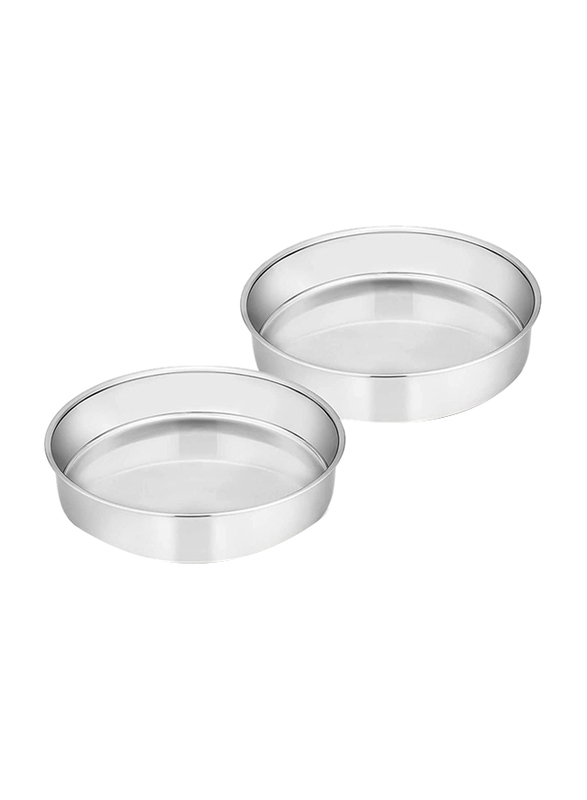 

Generic 2-Piece Aluminum Non-Toxic & Healthy Round Cake Baking Pan Set, Silver