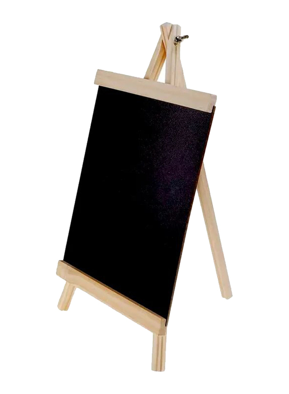 

Rosymoment Black Board with Wooden Stand, 30 x 60cm, Black/Beige