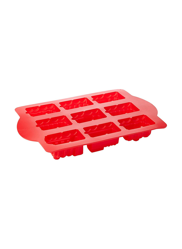 

Generic Silicone Rectangle 3D Cylinder Mousse Bakeware Moulds, 9-Hole, Red