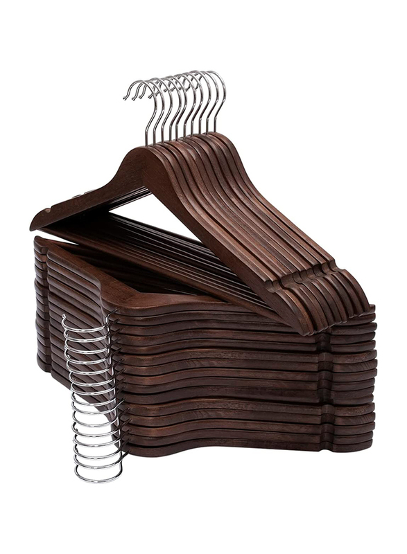 

Elong Home 30-Piece Solid Wooden Hanger, 2.51 x 43.18 x 21.08 cm, Brown