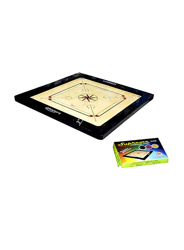 

Leostar Carom Board with Coins & Striker, 42 x 42-inch, Brown