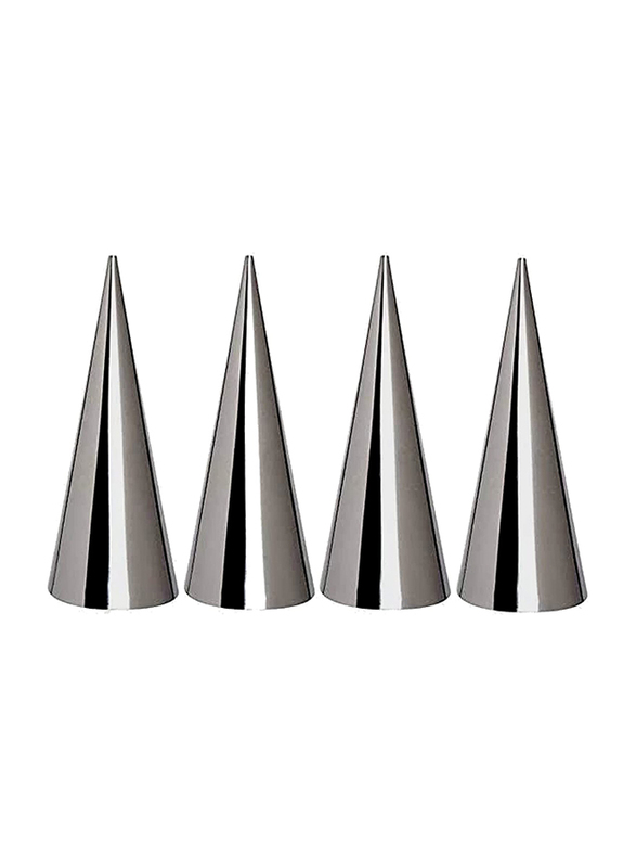 

Generic 4-Piece Stainless Steel Pastry Cream Horn Moulds Conical Tube, Silver