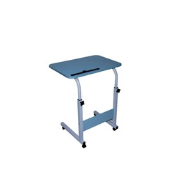 In House Laptop Table Desk Stand Height Adjustable With Rolling Wheel, 60 x 40cm, Blue