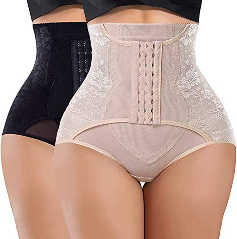 

Zayz Tummy Control Butt Lifter Panties Shapewear for Women, Black/Beige, XL x 2 Pieces