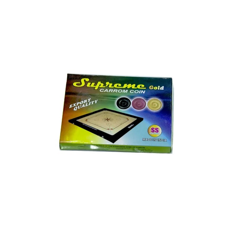 

Leostar 6 mm Thickness 25 Pieces Supreme Wooden Carrom Coins with Striker, Multicolour