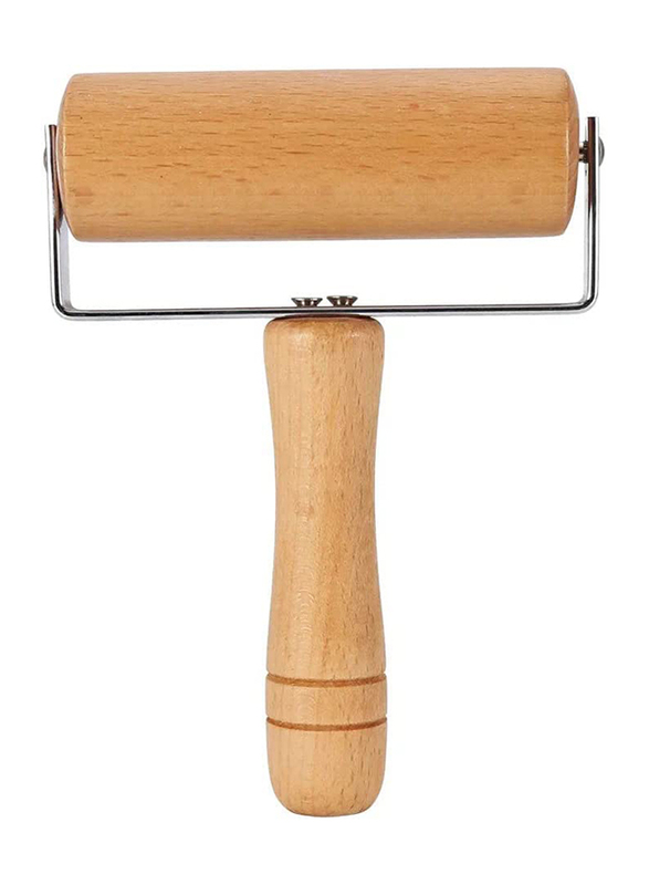 

Generic Small Wooden Dough Roller, Yellow