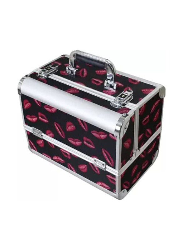 

Generic Large Cosmetic Organizer Box with Red Lips Design Multicolour