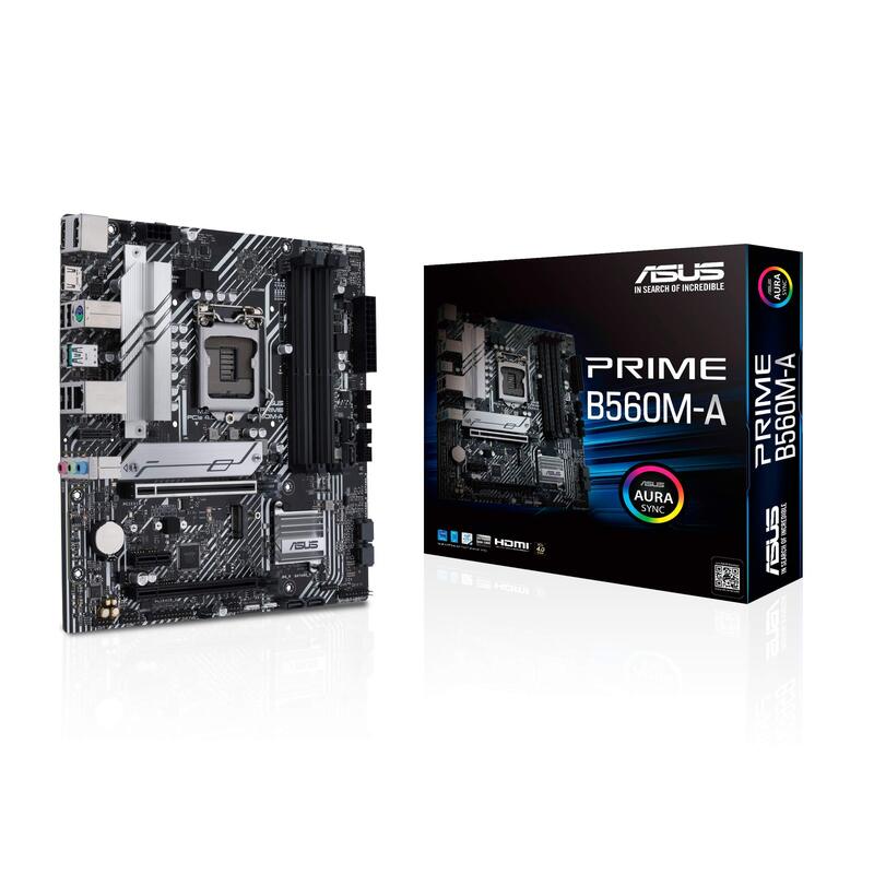 

Asus Prime B560M-A LGA 1200 (Intel 11th/10th Gen) micro ATX Motherboard, PCIe 4.0,2x M.2 slots, 8 power stages, 1 Gb LAN, DP, dual HDMI,USB 3.2 Gen 2