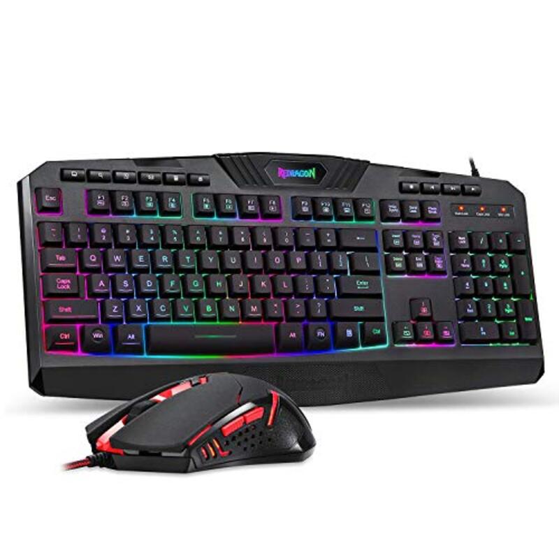 

Redragon S101 Vajra USB Gaming Keyboard and USB Gaming Mouse Set, Black