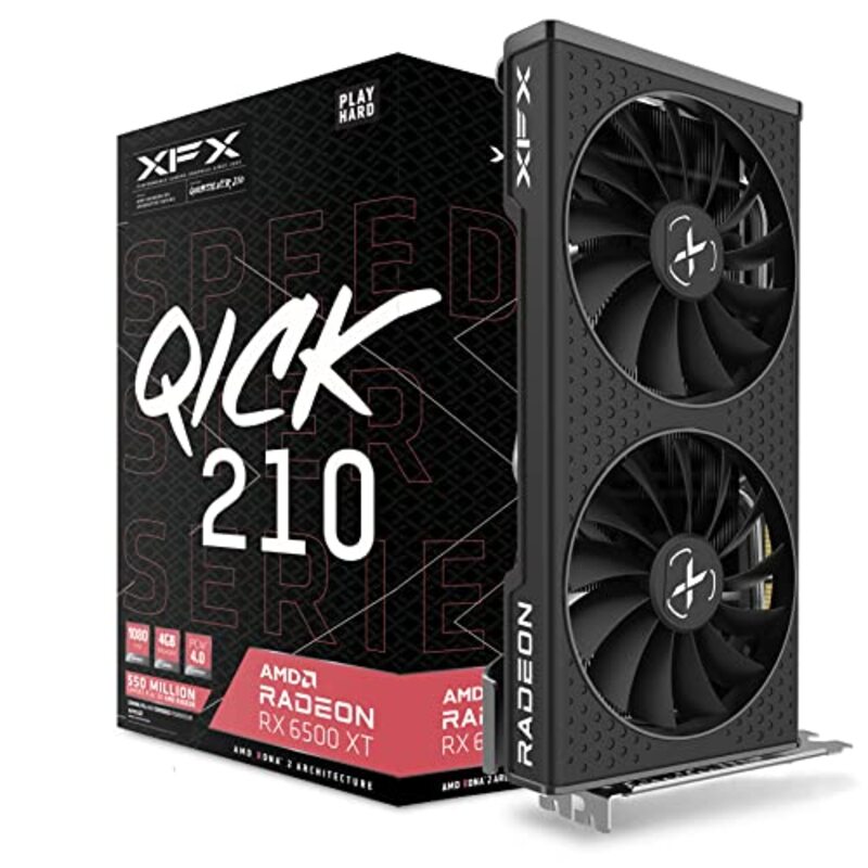 

XFX QICK210 Radeon RX 6500XT 4GB DDR6 Graphic Card, Black