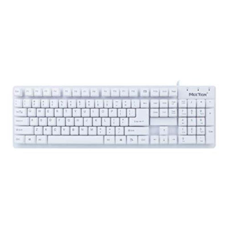 

Meetion Wired English Keyboard, K202W, White