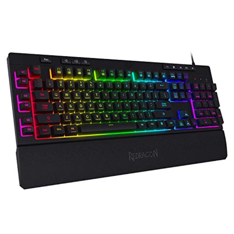 

Redragon K512 Shiva RGB Backlit Membrane Gaming Keyboard with Multimedia Keys, Black