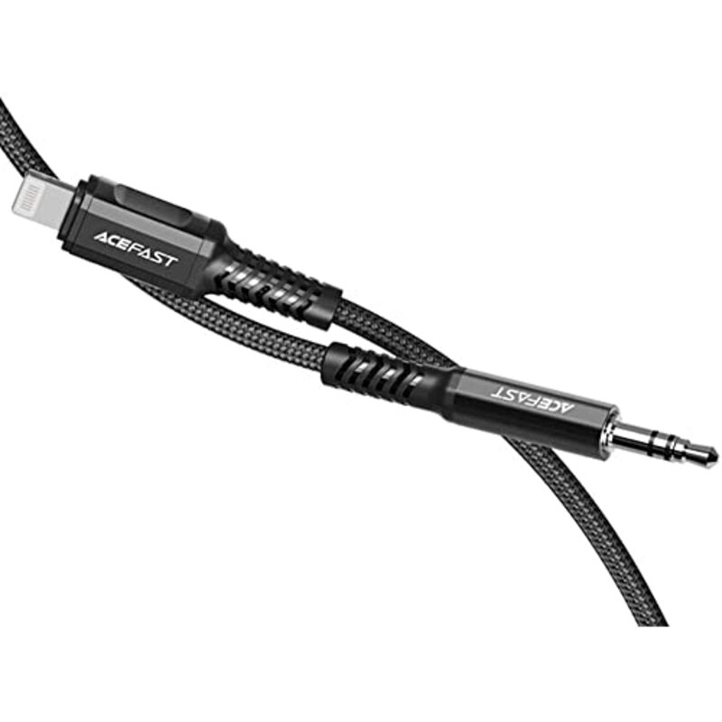 

Acefast Aluminium Alloy Audio Cable, Lightning to 3.5mm Jack for Apple Devices, Black