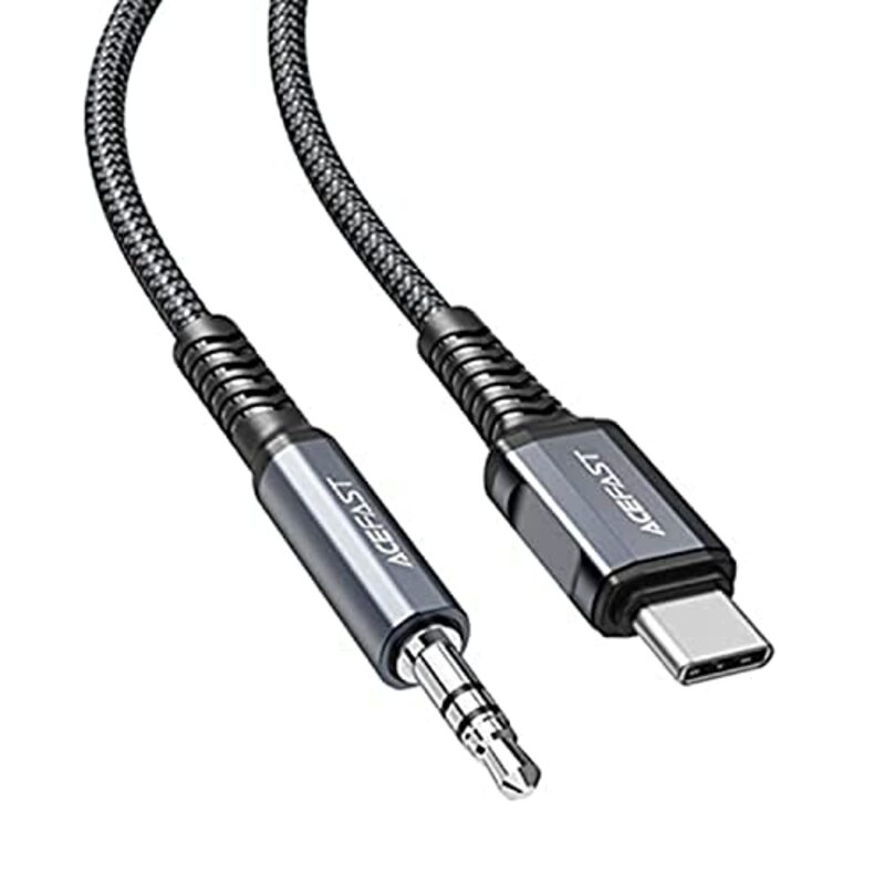 

Acefast 1.2-Meter Aluminium Alloy Audio Cable, USB-C to 3.5mm Jack for Smartphones, Space Grey