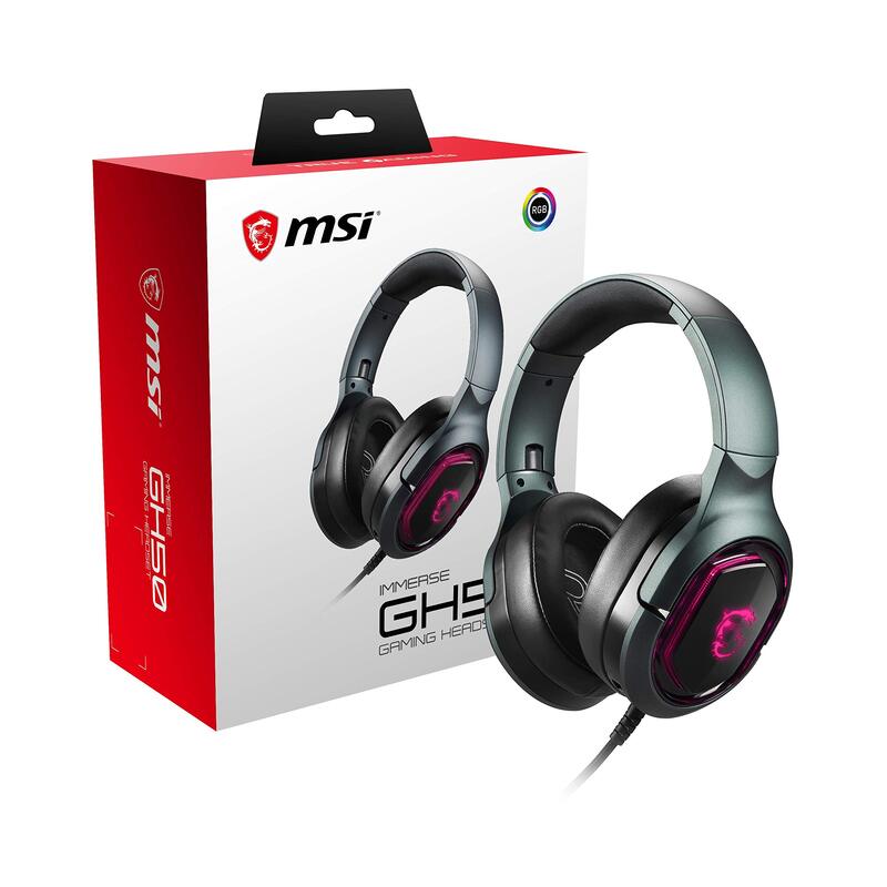 

MSI Immerse GH50 Wired Gaming Headset, Black