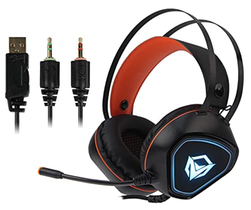 

Meetion Wired Meetion HP020 Backlit Gaming Headset with Mic for Computer PC/Laptop/PS4/Xbox One/Mobile/Tablet, Black