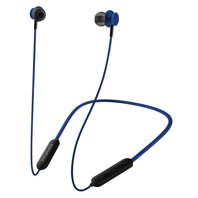 

Promate Wireless Neckband Earphones with Mic, Blue