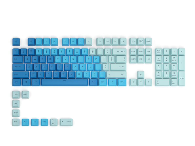 

Glorious PBT Caribbean Ocean Key Caps, Blue