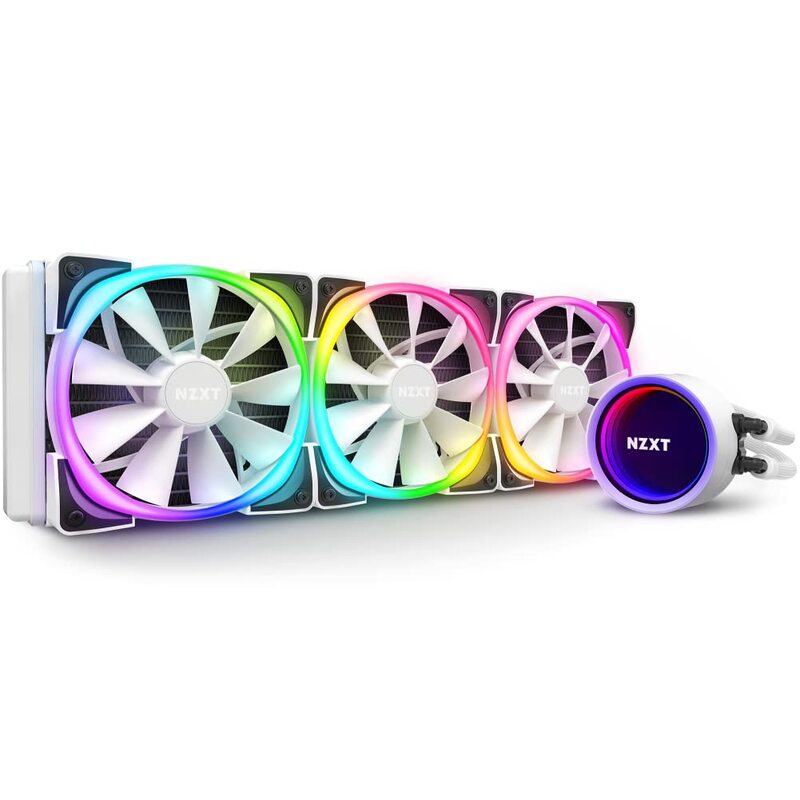 

NZXT Kraken X73 RGB 360mm, RL-KRX73-RW, AIO RGB CPU Liquid Cooler, Rotating Infinity Mirror Design, Powered By CAM V4, RGB Connector, Aer RGB V2 Radia