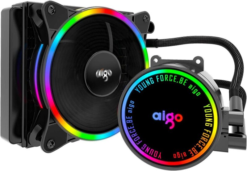 

Aigo AC120 CPU Liquid Cooler All-in-one Water Cooling System LED Radiator 120mm PWM Fans for Intel LGA 2066/2011/1200/115x for AMD AM4/AM3+/AM3 (AC120