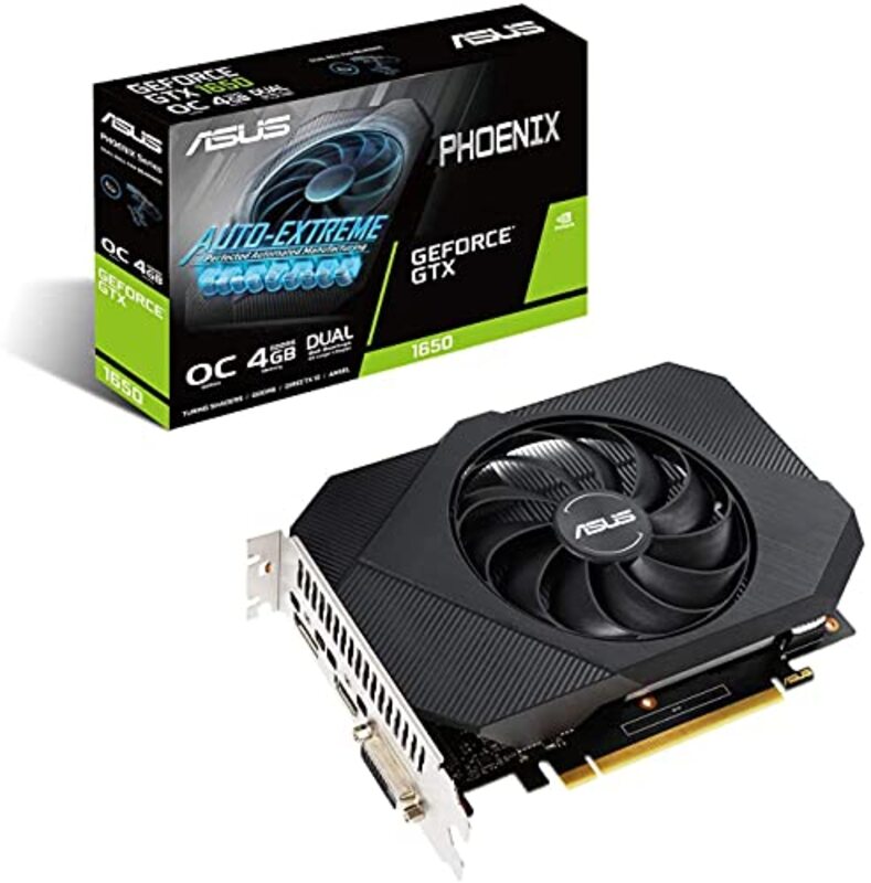 

Asus Phoenix NVIDIA GeForce Graphic Card, PH-GTX1650-O4GD6-P, Black