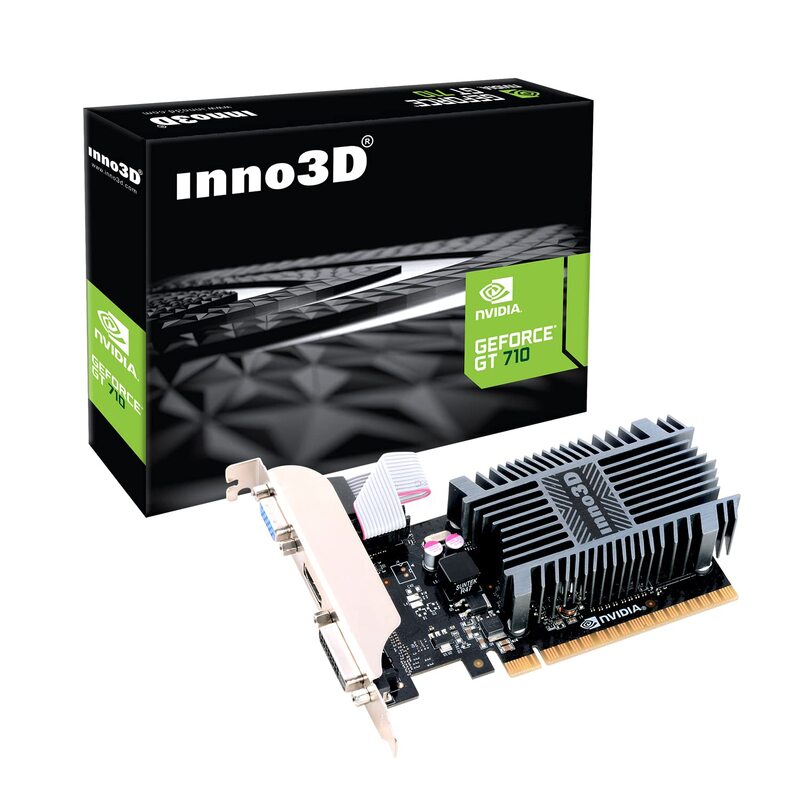 

Inno3D NVIDIA GeForce GT 710 2GB 954MHz DDR3 MHz VGA Memory CD Driver, Multicolour