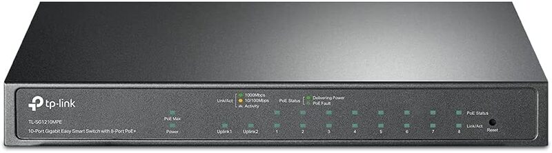 

TP-Link TL-SG1210MPE 8-Port Gigabit PoE Switch, Black
