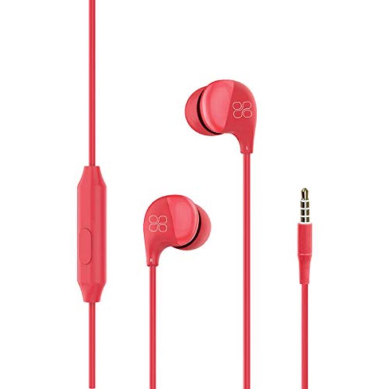 

Promate Wired In-Ear Headphones, Comet Red