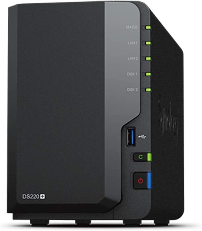 

Synology Disk Station DS220+ Pre-Configured with WD Hard Drives, 0TB Diskless, Black