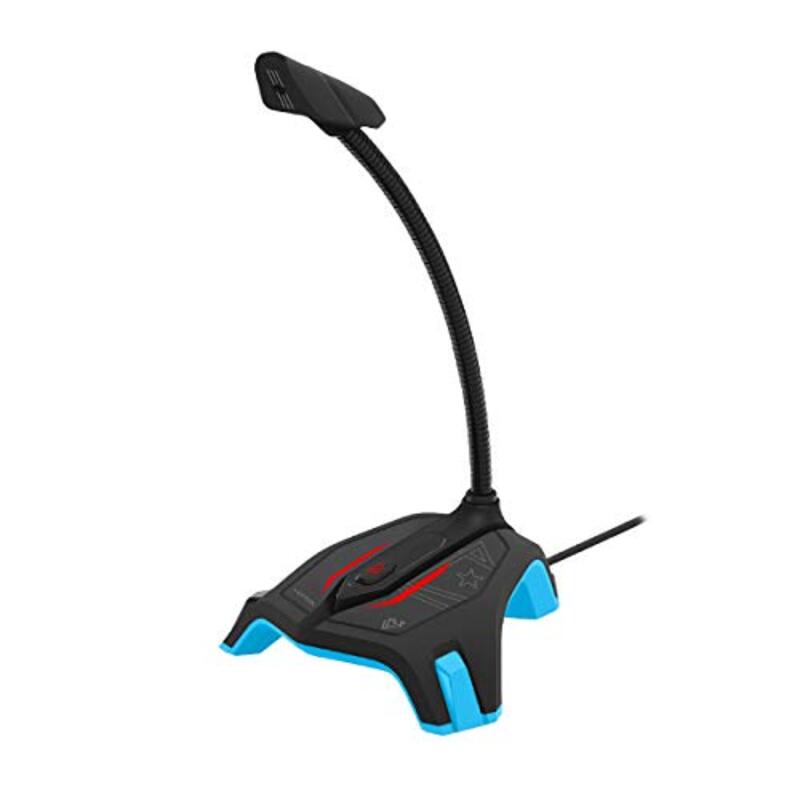 

Vertux Gaming Microphone with Professional High Definition Omnidirectional USB Gaming Mice with Flexible Gooseneck, Blue